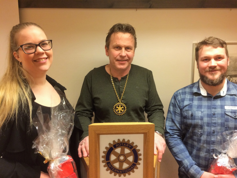 Rotarymøte 14. mars med våre to RYLA- deltakere